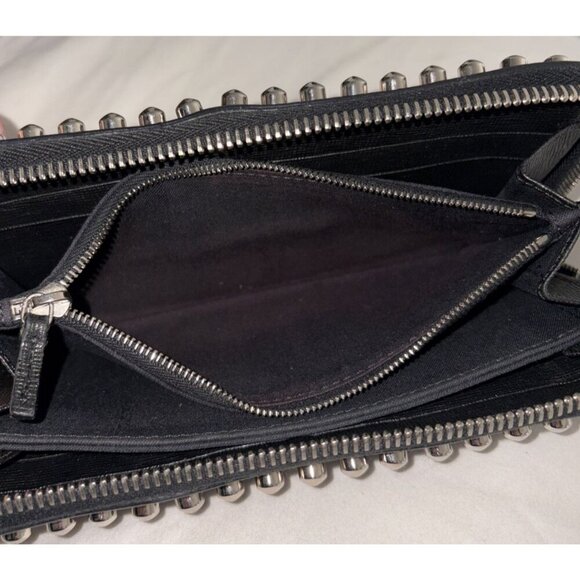 Fendi Karlito Long Studded Black Saffiano Zip Wallet In Original Box. Authentic - Picture 13 of 16